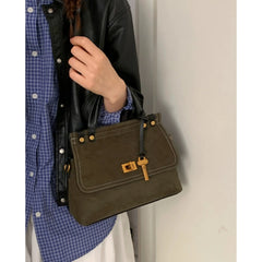 Microfiber Synthetic Leather Flap Handbag