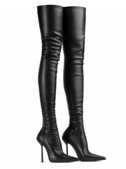 Lace Up Stiletto Over the Knee Boots