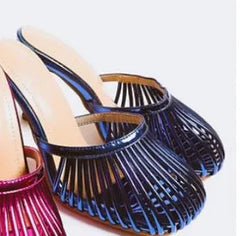 Metallic Stiletto Mule Heels