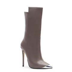 Snake Print Pointed Toe Stiletto Boots