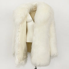 White fur coat with a white background