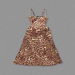 Leopard print dress on a gray background