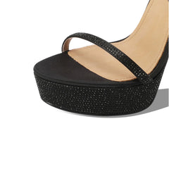 Stiletto Rhinestone Platform Sandals