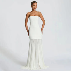 Strapless Chiffon Maxi Dress with Shawl