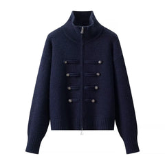 Double-Breasted Zip-Front Jacket