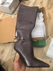 Pointed Toe High Heel Boots