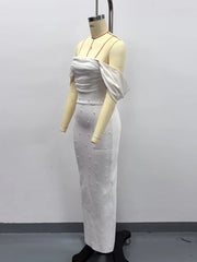 Strapless Mesh Patchwork Dress | Beaded Vintage Elegance