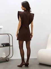 Double Breasted Sleeveless Mini Dress