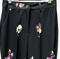 Floral Print Blazer Flare Pants Suit