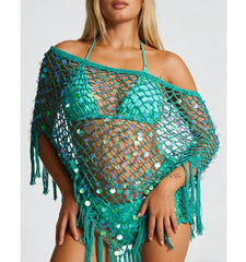 Sequin Knit Poncho