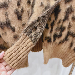 Leopard Print Turtleneck Coat
