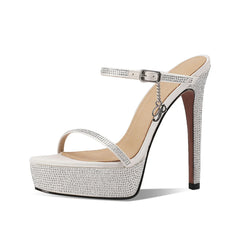 Stiletto Rhinestone Platform Sandals