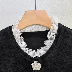 Embellished Short-Sleeve Knit Midi Dress