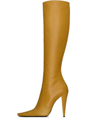 Pointed Slim High Heeled Knee High Boots
