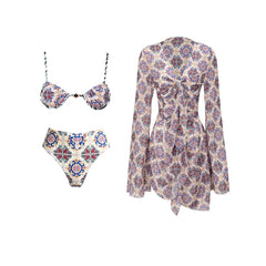 Geometric Patterned Two Piece Swimwear Set