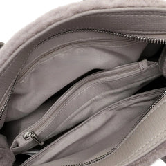 Faux Fur Top Handle Handbag