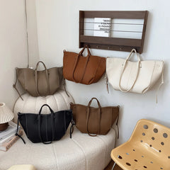 Soft PU Leather Shoulder Tote | Large Capacity Designer Bag for Women