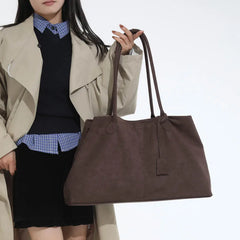 Large Capacity Suede Tote Bag