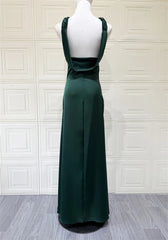 Halter Neck Sleeveless Satin Maxi Dress