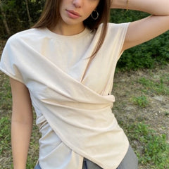 Cross Wrapped Split Front Top