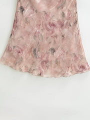 Floral Print A-Line Midi Skirt