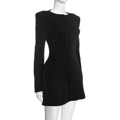 Button Structured Blazer Mini Dress