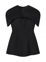 Three-Piece Sculpted Top, Shawl, and Mesh Skirt Set