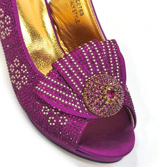 Peep Toe Heel & Matching Bag Set | Elegant Party Shoes with Clutch