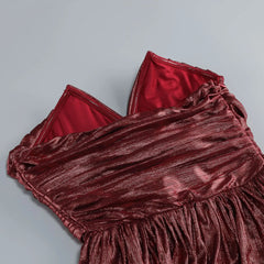 Plunging neckline slit maxi dress bodice detail