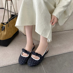 Bow Slingbacks with Round Toe
