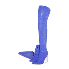 Crystal Embellished Over The Knee Boots