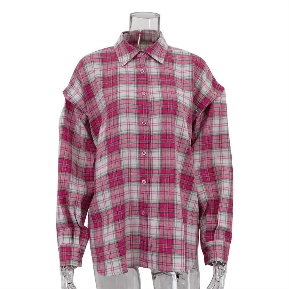 Plaid shirt on a mannequin against a white background