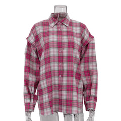 Plaid shirt on a mannequin against a white background