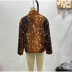Faux Fur Spotted Print Jacket