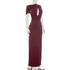 One-Shoulder Cutout Maxi Dress