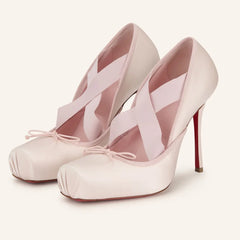 Satin Ballet Criss Cross High Heels