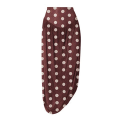 Brown Polka Dot One Shoulder Swimsuit and Skirt Set