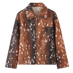 Faux Fur Spotted Print Jacket