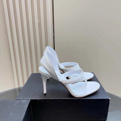 Metallic Stiletto Heeled Sandals