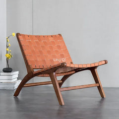 Weave Leather Nordic Chair