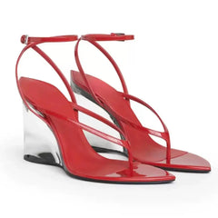 Transparent Wedge Flip Flop Sandals