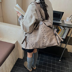 Studded PU Leather Shoulder Bag