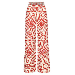 One Shoulder Swimsuit and Wide Leg Pants Two Piece Set