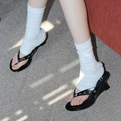 Star Embellished Wedge Sandals