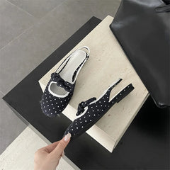 Bow Slingbacks with Round Toe
