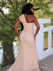 One Shoulder Corset Lace Draped Maxi Dress