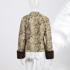 Faux Fur Spotted Print Jacket
