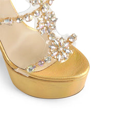 Crystal Embellished Platform Stiletto Sandals