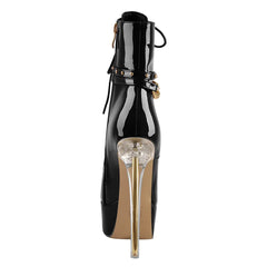 Patent Lace Up Platform Boots