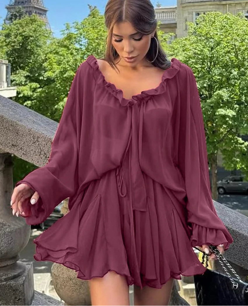 Airy romantic co-ord two piece shown as a Pinterest-inspired outfit